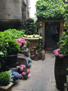 The courtyard at the Witchery Edinburgh.