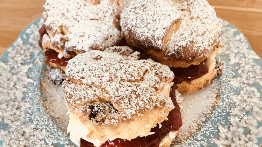 Gluten free scones filled with jam and cream!
