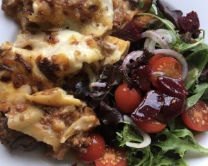 Gluten free lasagne with fresh salad!