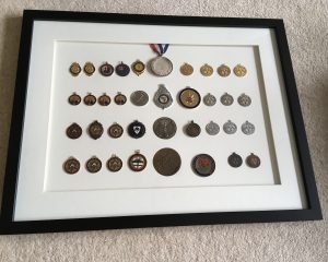 Framed running medals
