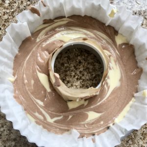 Gluten free Chocolate and vanilla mixture for Chocolate marble Easter cake