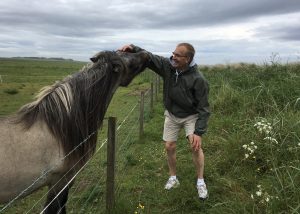 Stroking a horse near Easthaven
