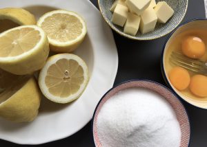 Ingredients for making lemon curd