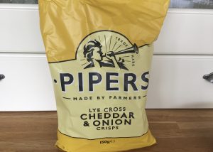 Pipers Cheddar and Onion crisps