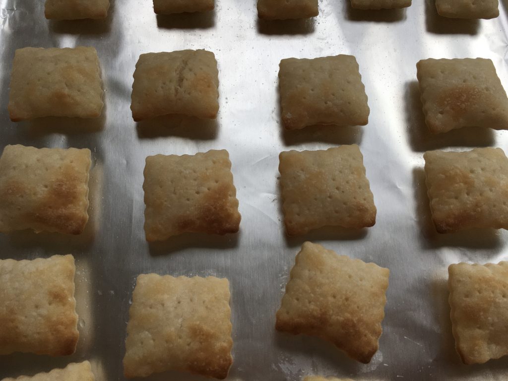Cooked gluten free puff pastry squares to use for canapés