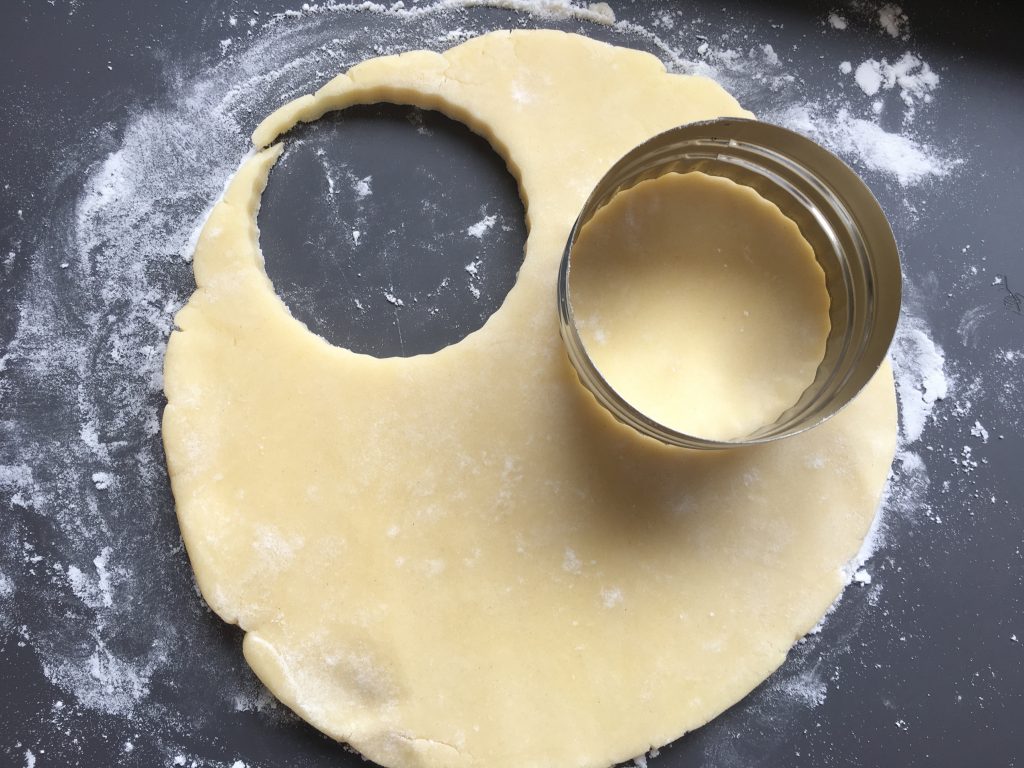 Gluten free shortbread cut out with cutter