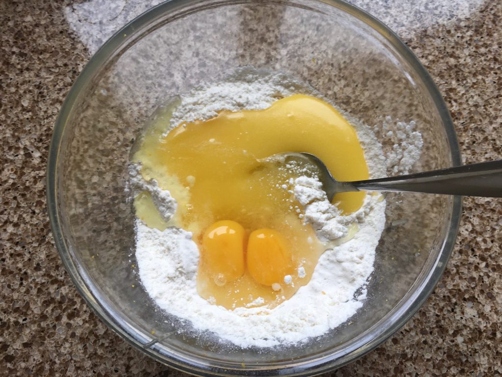 Ingredients for gluten free lemon drizzle cake.