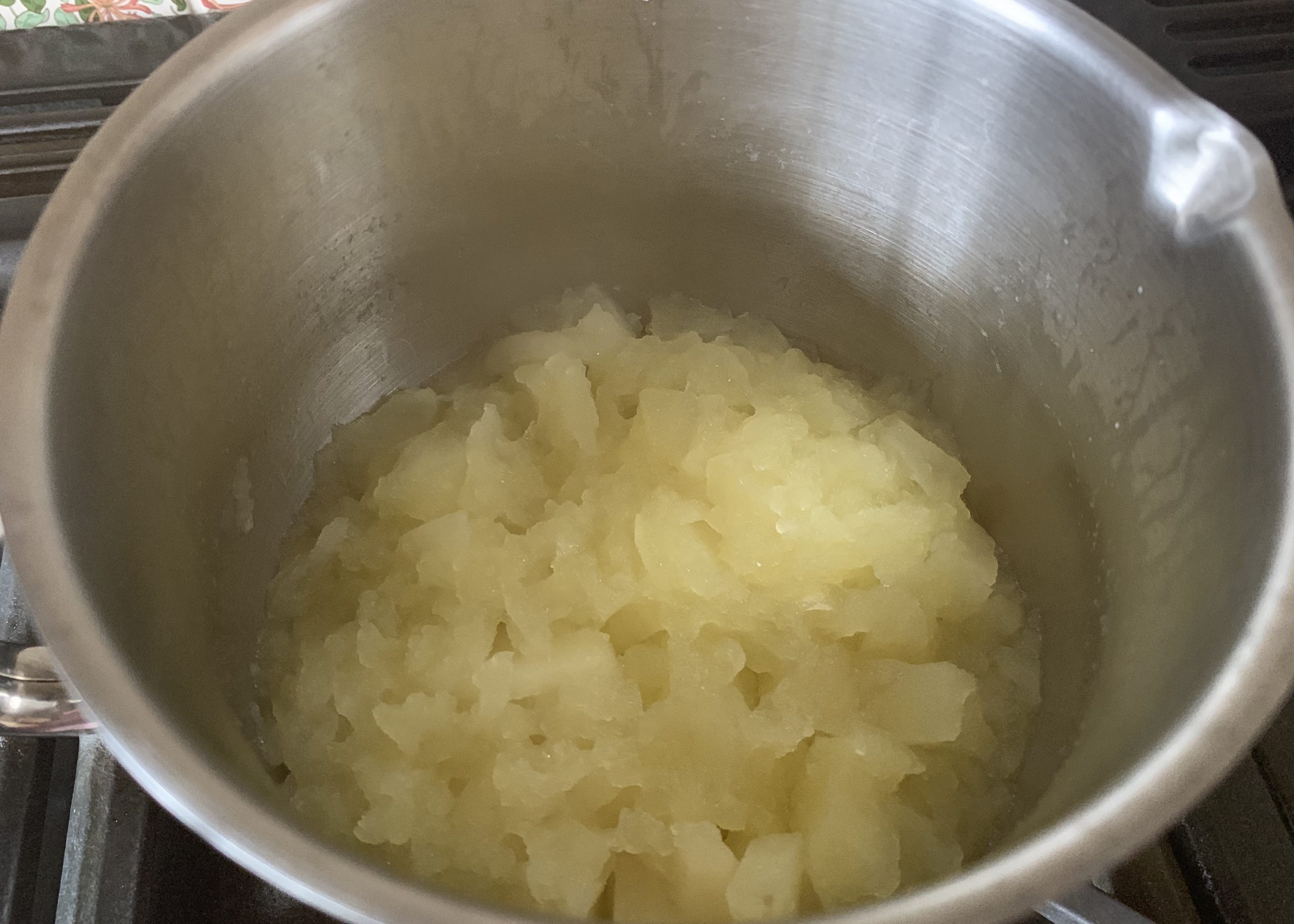 Stewed apple in a pan