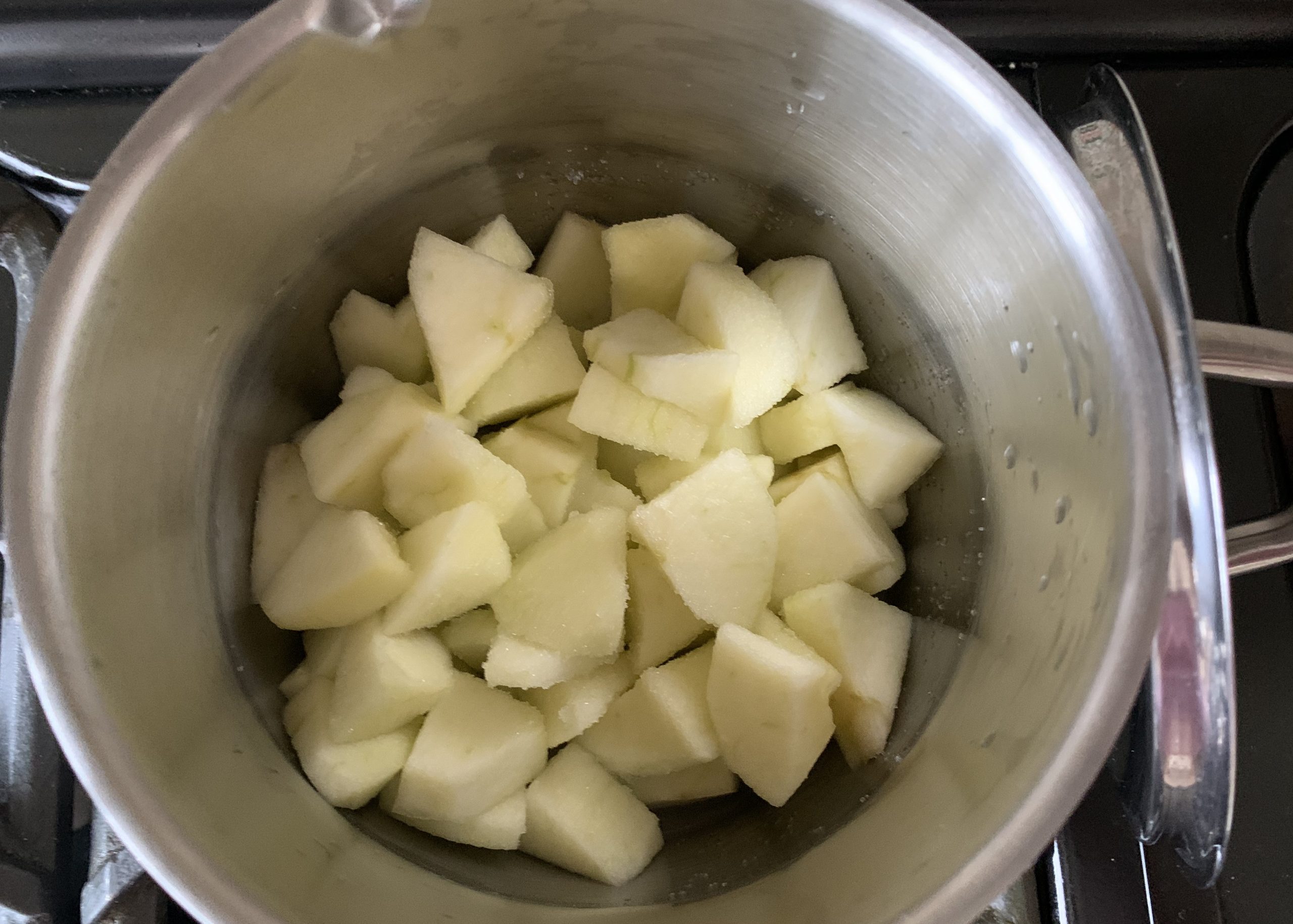 Diced apples for apple turnovers