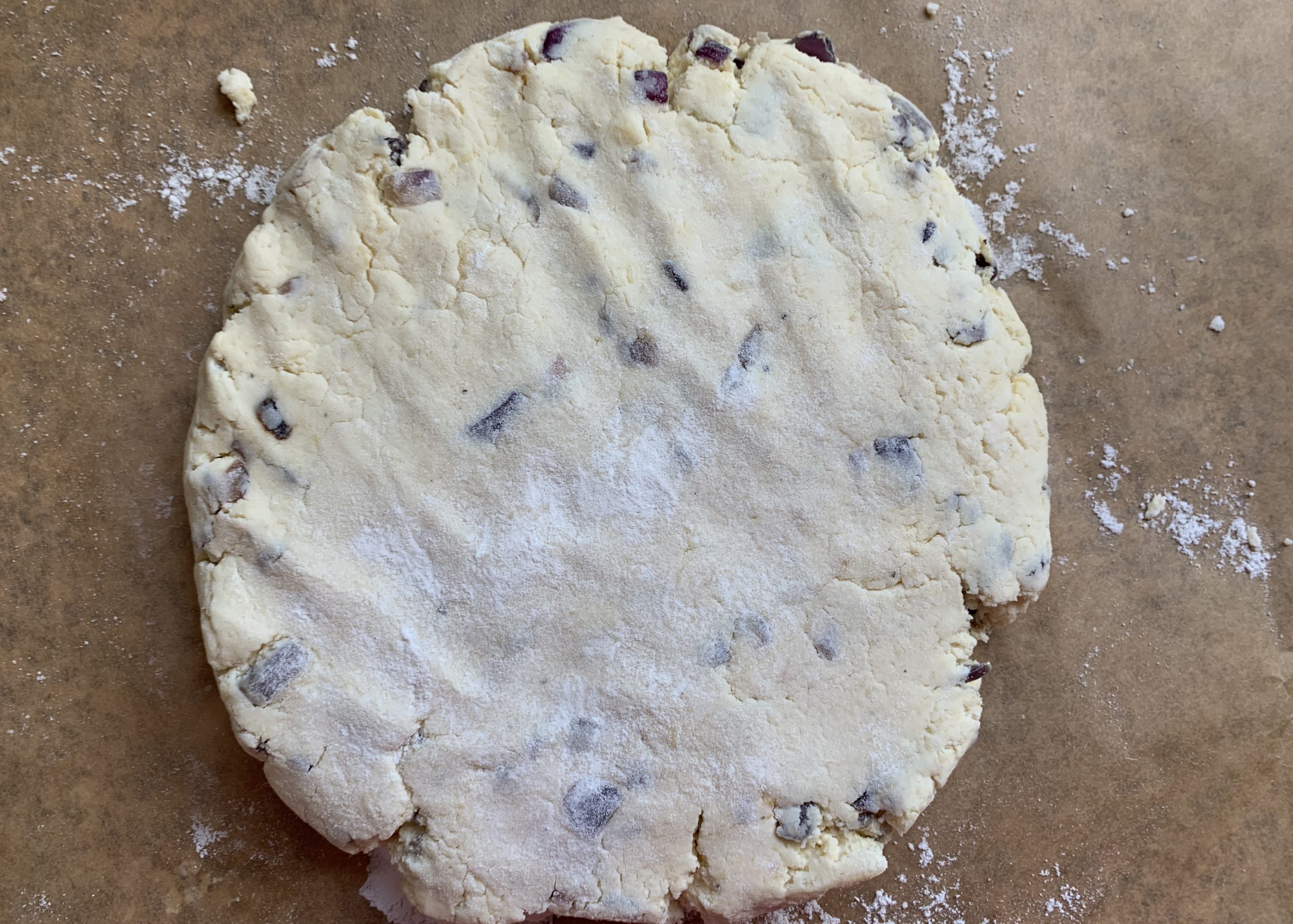 Gluten free cheese and red onion buttermilk scone dough