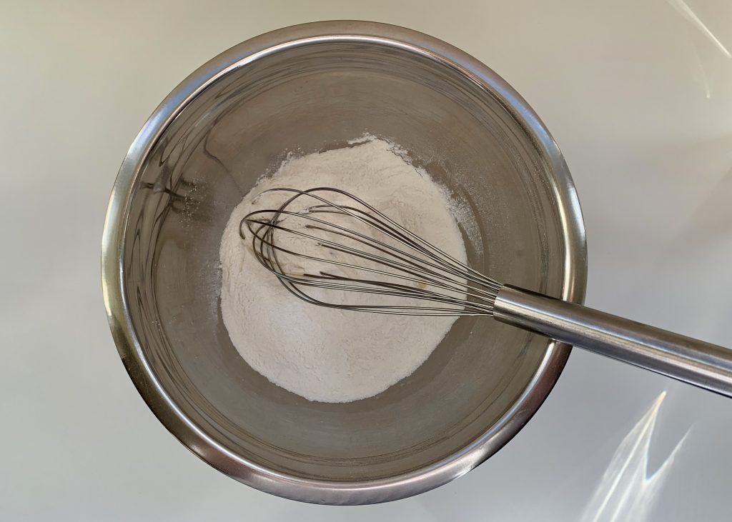 Gluten free flour sugar and salt in a bowl