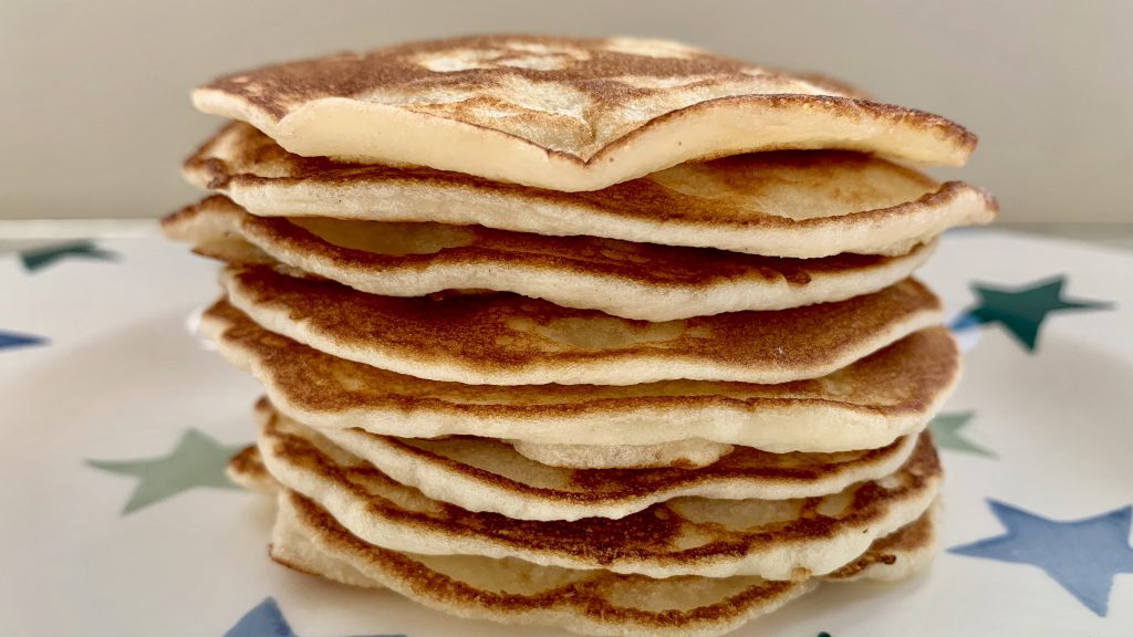 A stack of gluten free Scotch pancakes