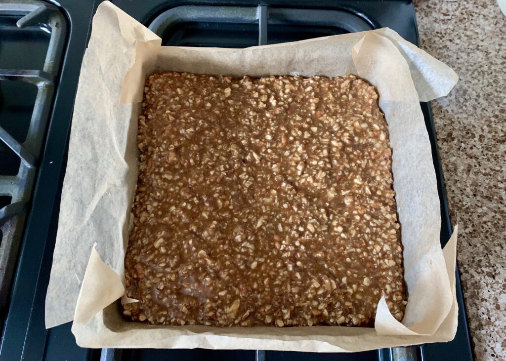 Pecan squares before being baked