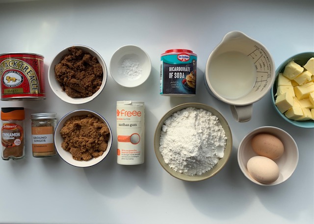 Ingredients for gluten free sticky ginger