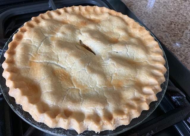 Freshly baked meat and potato pie