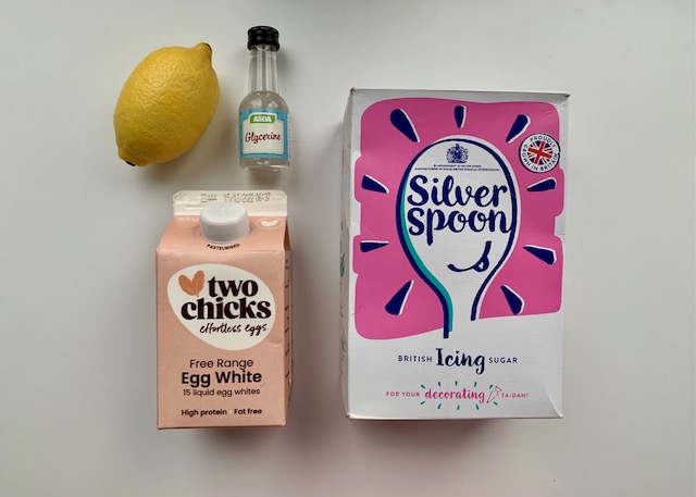 Ingredients for royal icing