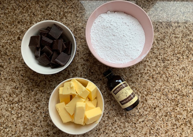 Ingredients for chocolate buttercream