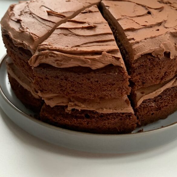 Gluten free chocolate sponge cake with chocolate buttercream Coeliac