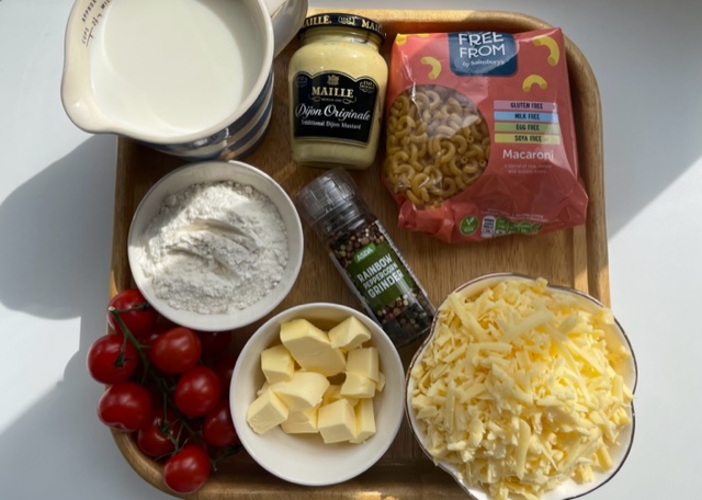 Ingredients for gf macaroni cheese