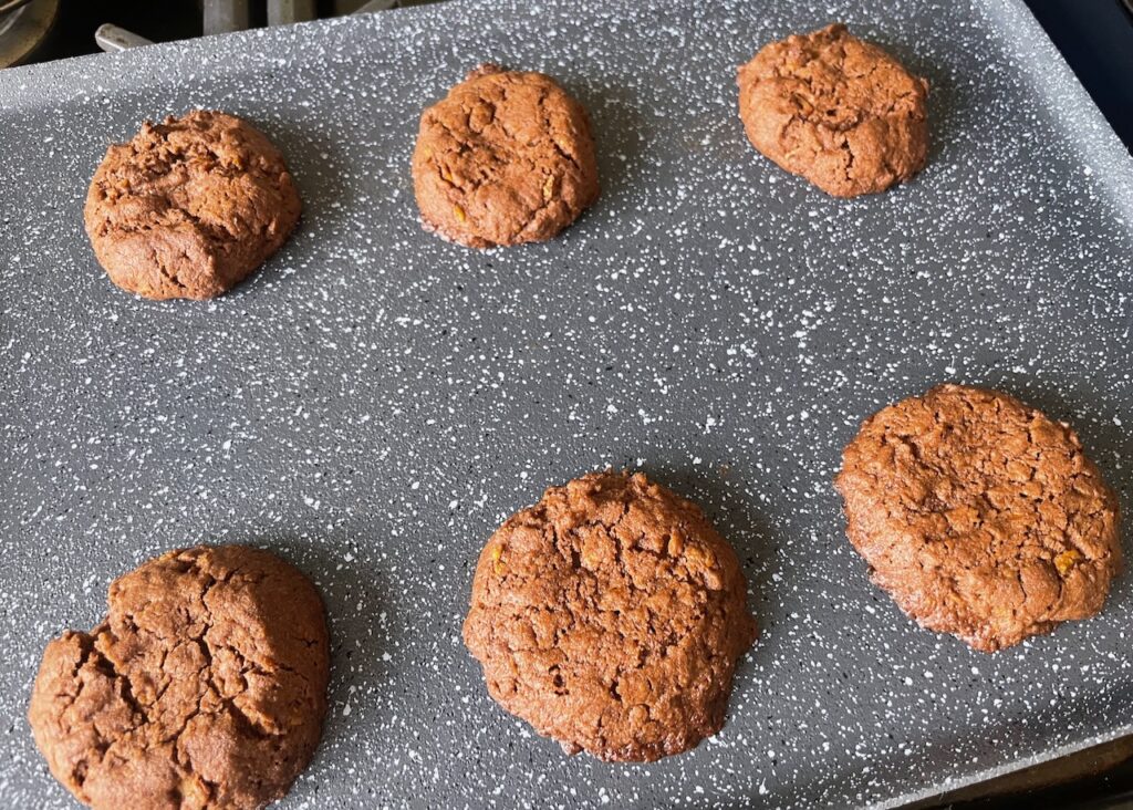Freshly baked gluten free chocolate biscuits